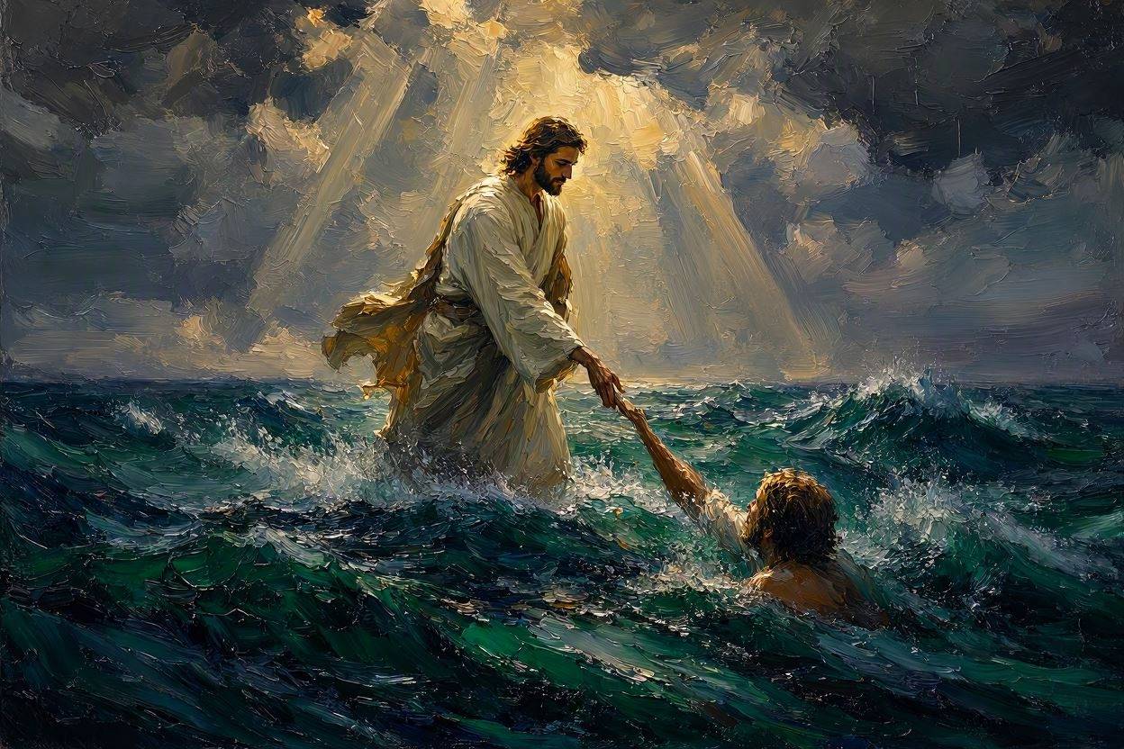 jesus rescues peter