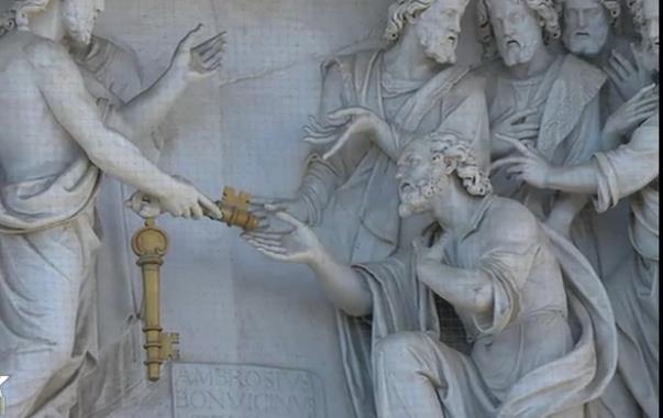 cristo-consegna-chiavi-Chiesa a Pietro