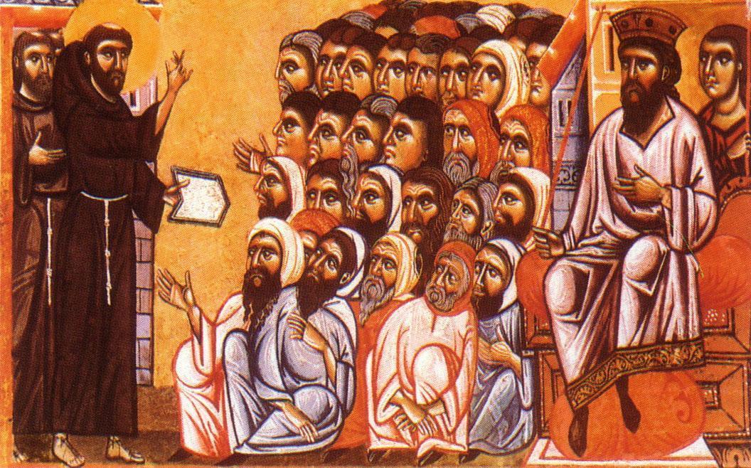 San Francesco predica al sultano Maestro della tavola Bardi Firenze Basilica di Santa Croce Cappella Bardi