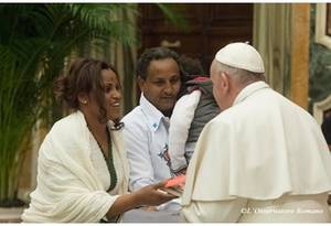 Il Papa con i partecipanti al Forum sui migranti
