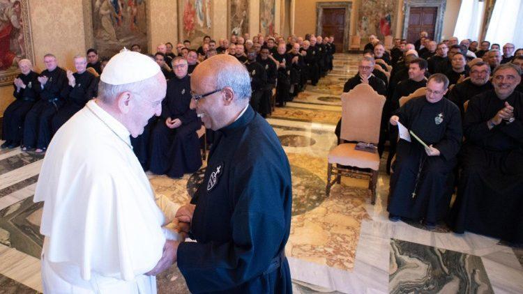 Papa Francesco udienza al 47mo capitolo Congregazione della Passione di Gesù Cristo