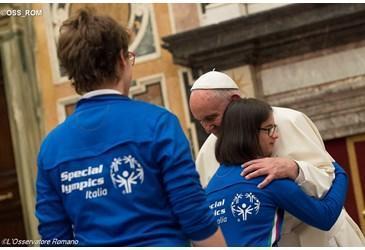 papa francesco special olympics