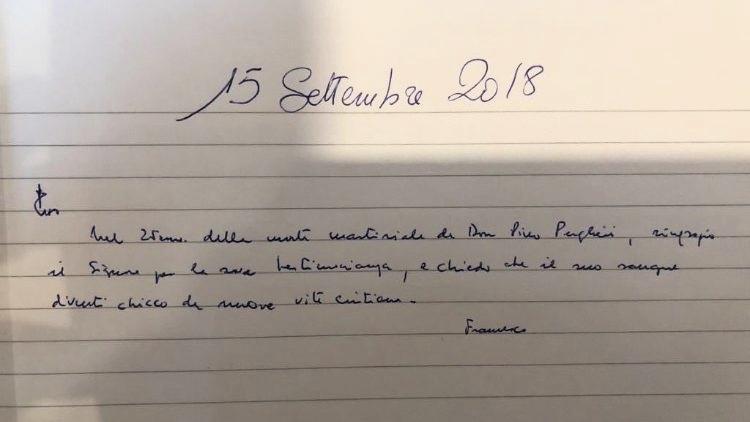 parole Santo Padre su Puglisi