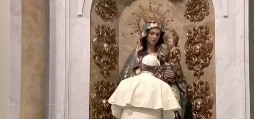 papa davanti alla vergine Panama