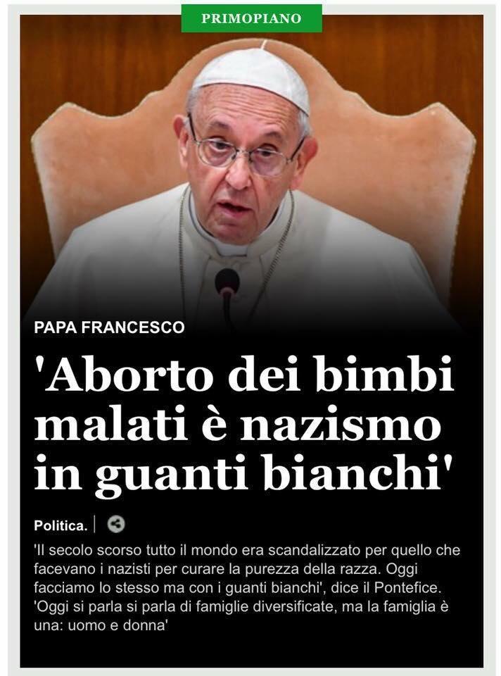 aborto dei bimbi malati è nazismo