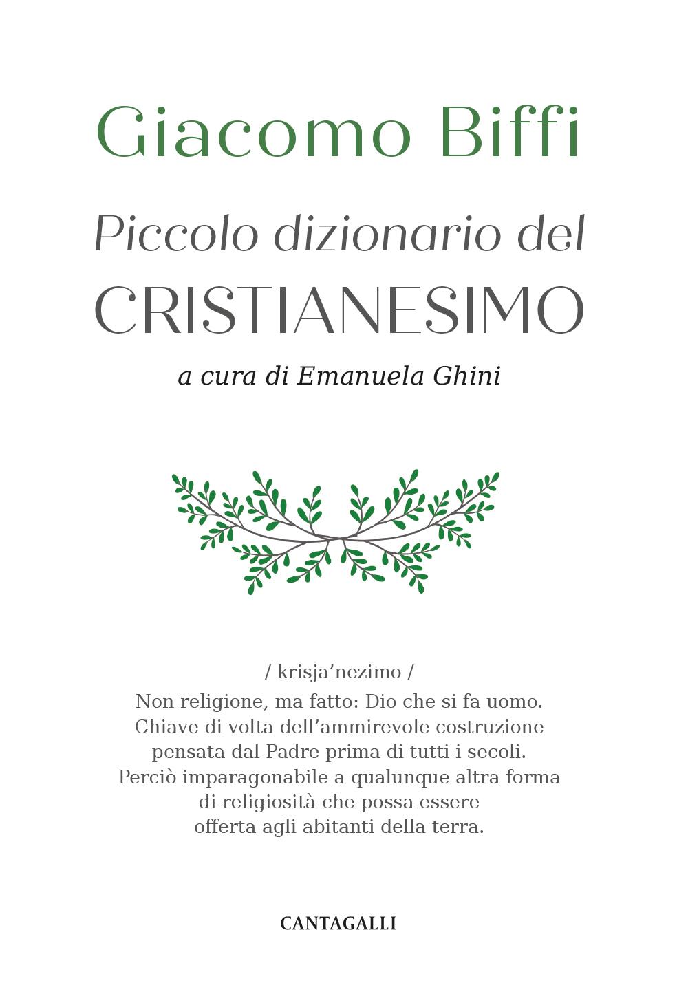 PICCOLO DIZIONARIO DEL CRISTIANESIMO