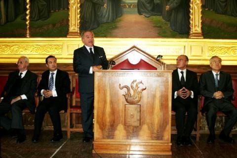 Da sinistra Cesare Romiti Han Qiang Achille Colombo Clerici Giovanni Cubeddu Thomas Han