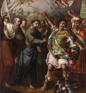 Cristóbal de Villalpando S. Francesco dAssisi ed i Santi sconfiggono lAnticristo