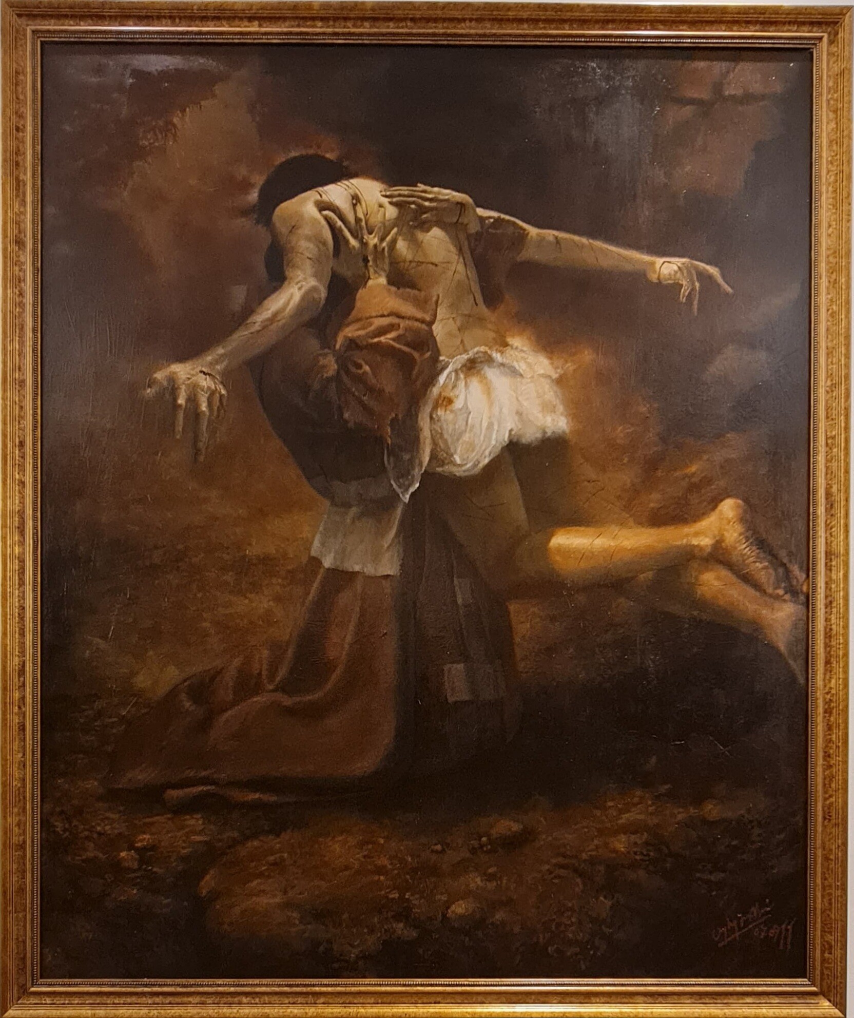 Francesco abbraccia Cristo Crocefisso Alvin Ong per la Custodia OFM di Singapore Malesia