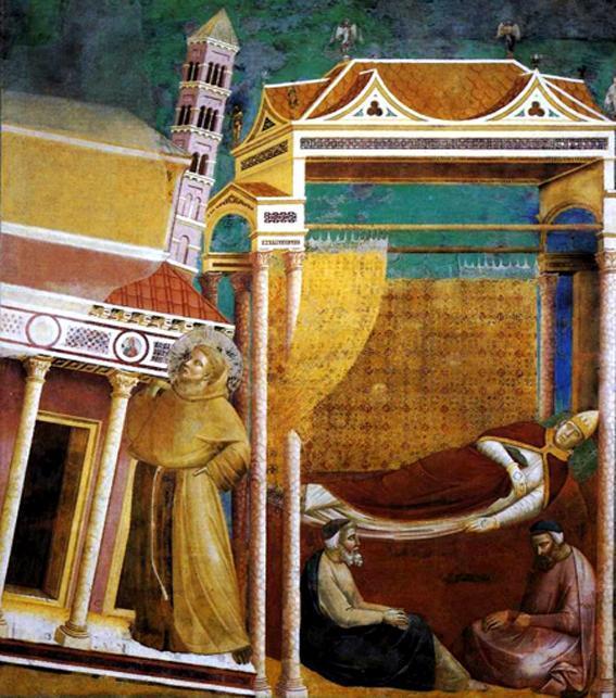 Giotto di Bondone S. Francesco sostiene la Basilica di S. Giovanni in Laterano Legend of St Francis 6. Dream of Innocent III